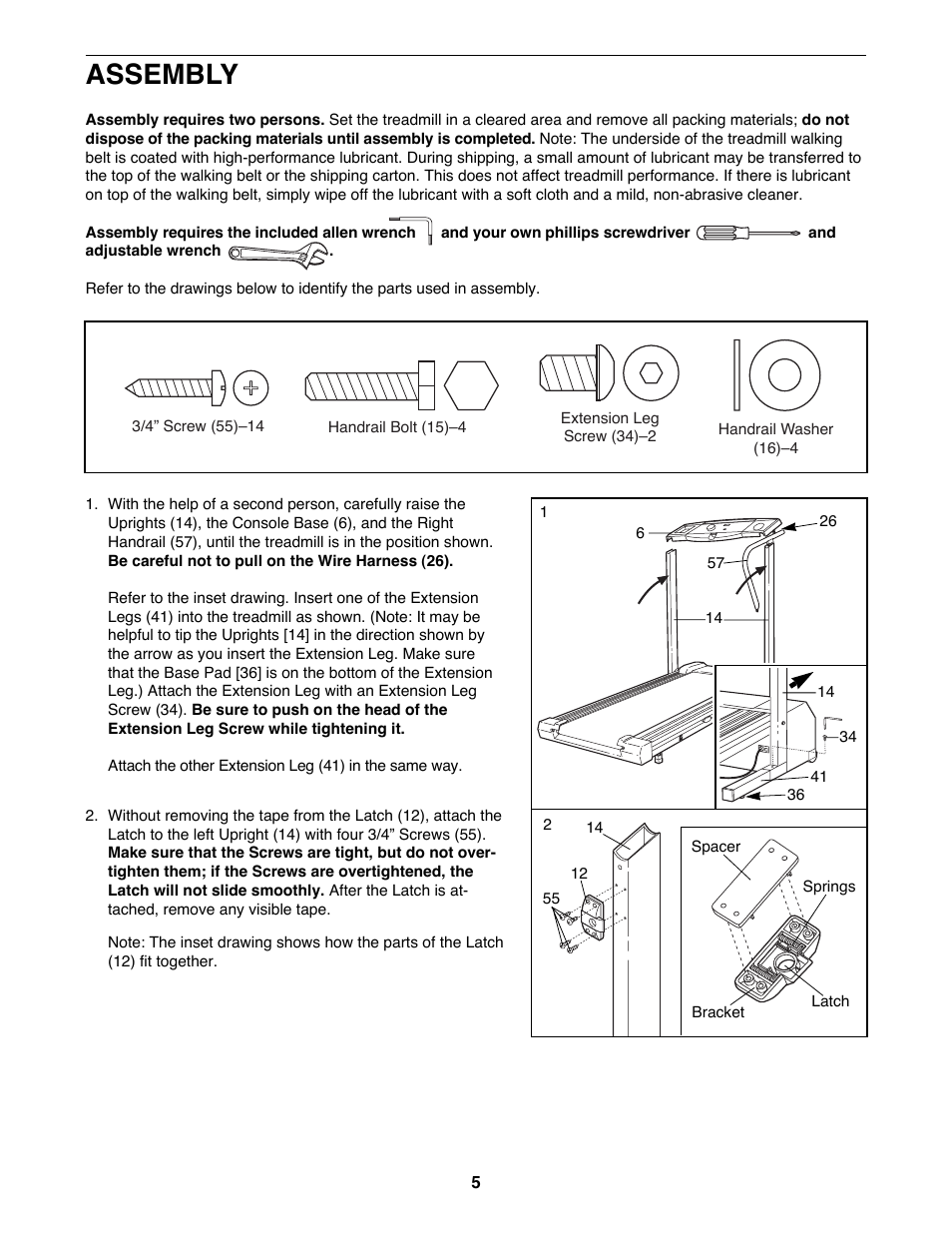 Assembly | Weslo WLTL22191 User Manual | Page 5 / 18
