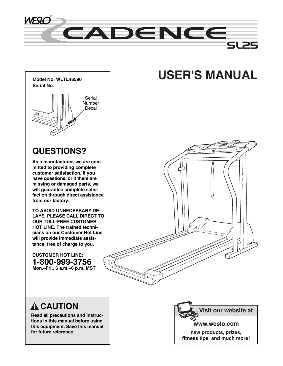 Weslo WLTL48590 User Manual | 18 pages