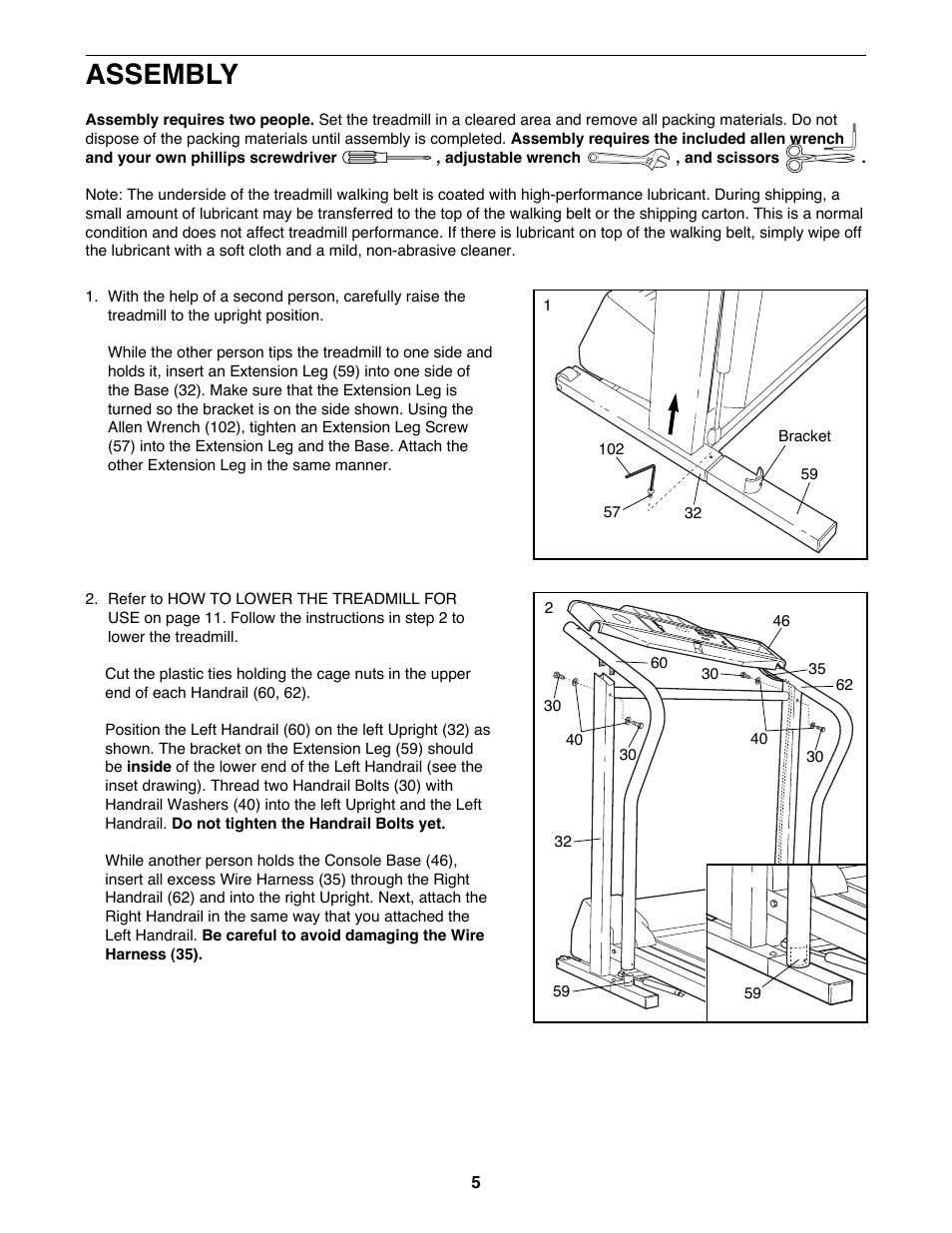 Assembly | Weslo WLTL48590 User Manual | Page 5 / 18