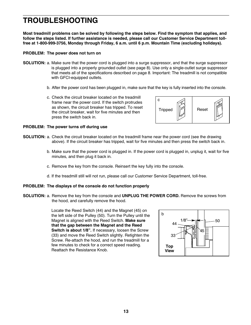 Troubleshooting | Weslo WLTL35520 User Manual | Page 13 / 19