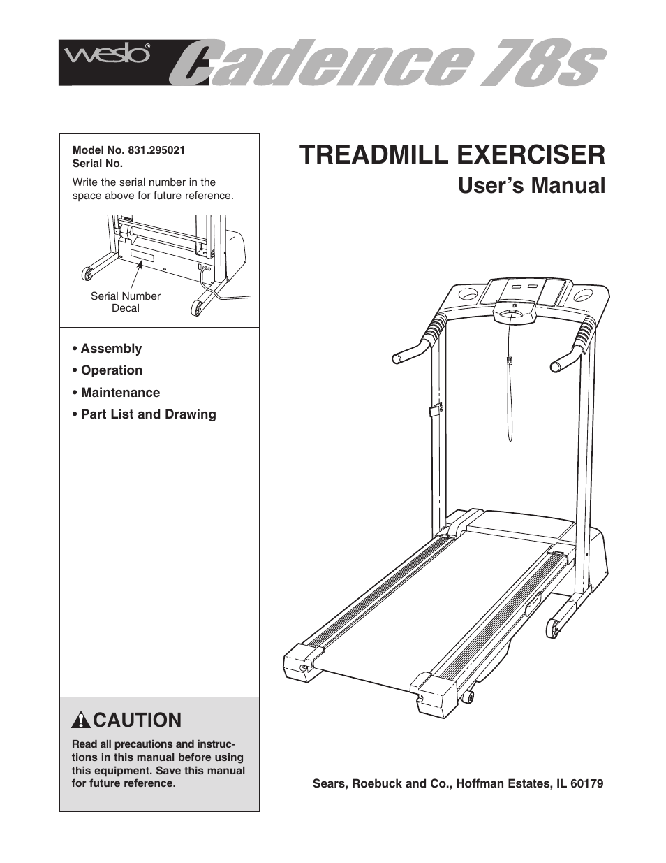 Weslo Cadence 78s 831.295021 User Manual | 19 pages