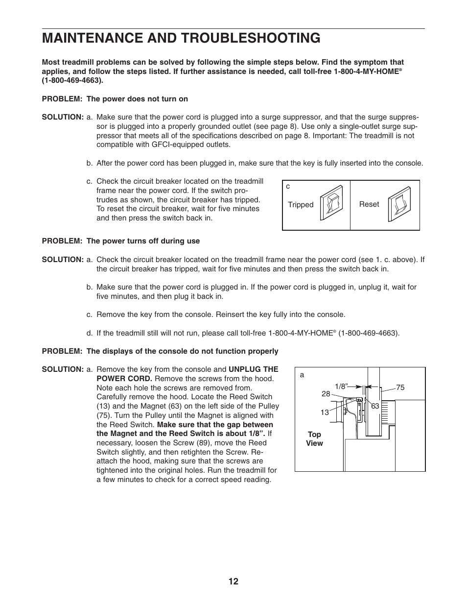 Maintenance and troubleshooting | Weslo Cadence 78s 831.295021 User Manual | Page 12 / 19