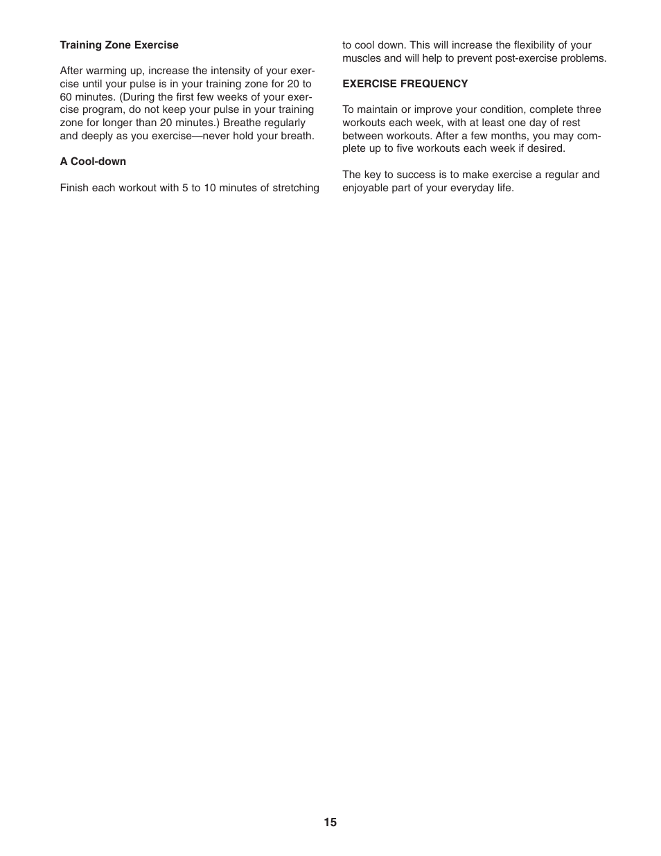 Weslo Cadence 78s 831.295021 User Manual | Page 15 / 19