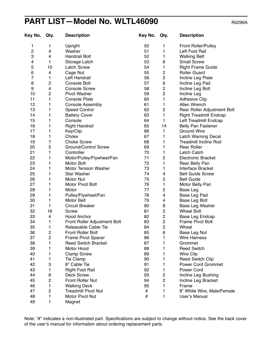 Weslo WLTL46090 User Manual | Page 16 / 18