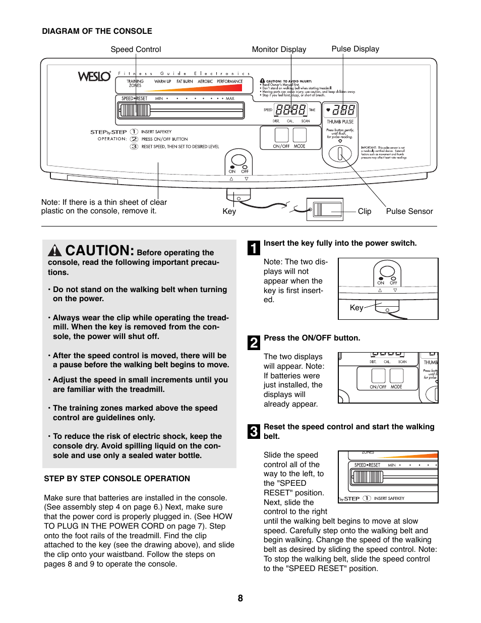 Caution | Weslo WLTL46090 User Manual | Page 8 / 18