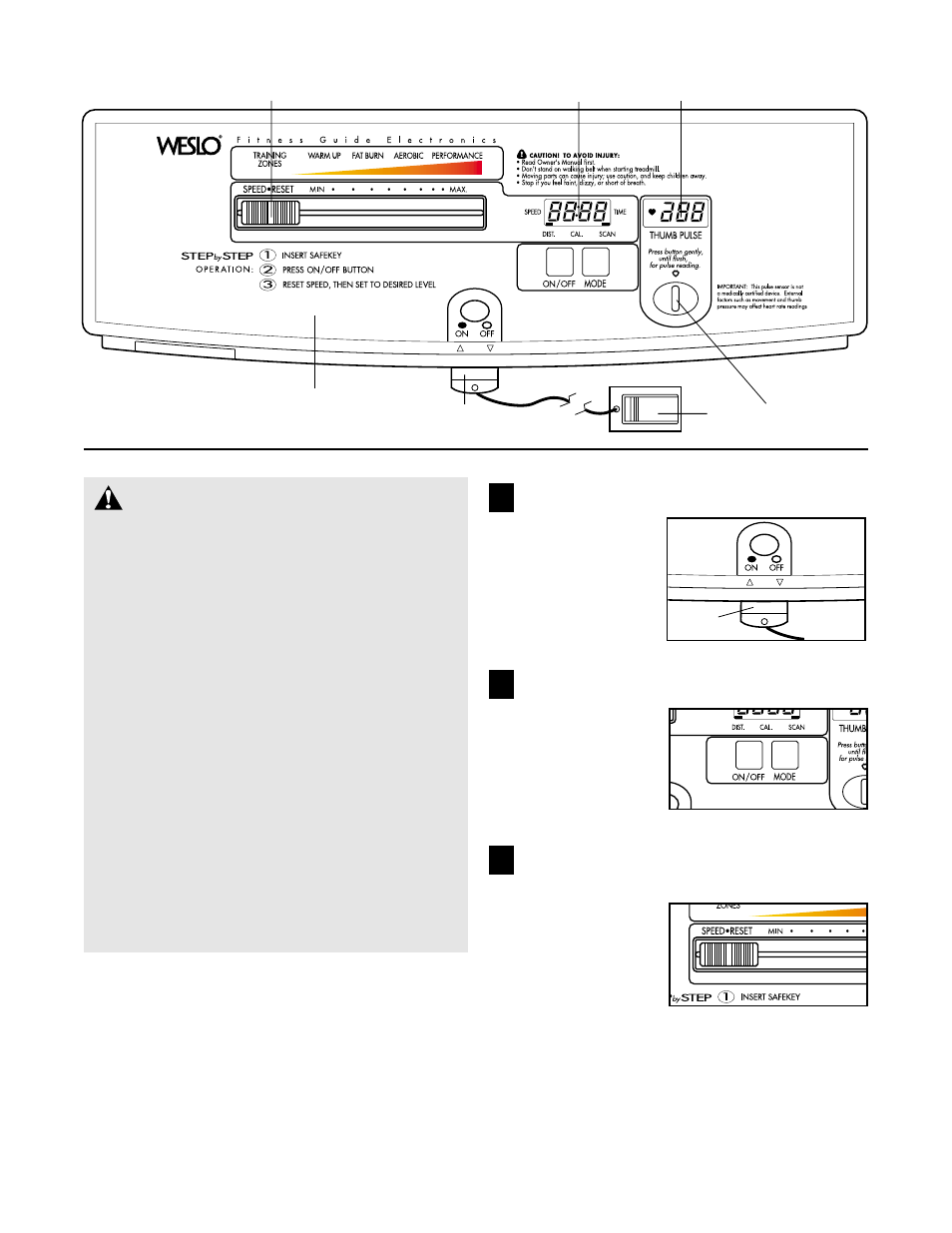 Caution | Weslo WLTL46080 User Manual | Page 15 / 26