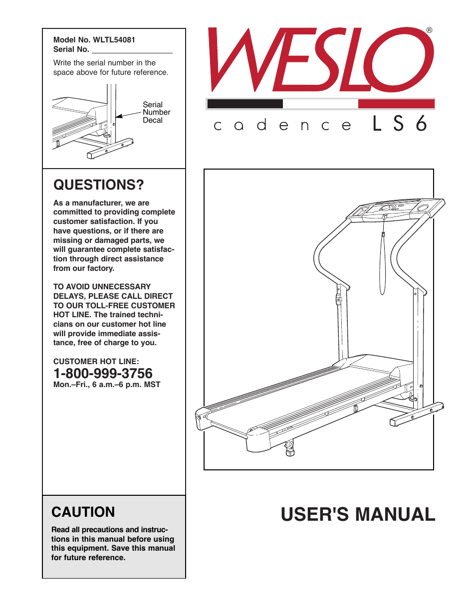 Weslo WLTL54081 User Manual | 18 pages