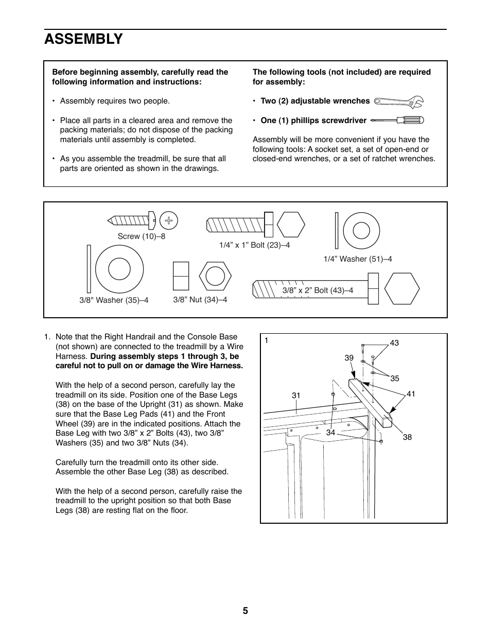 Assembly | Weslo WLTL54081 User Manual | Page 5 / 18