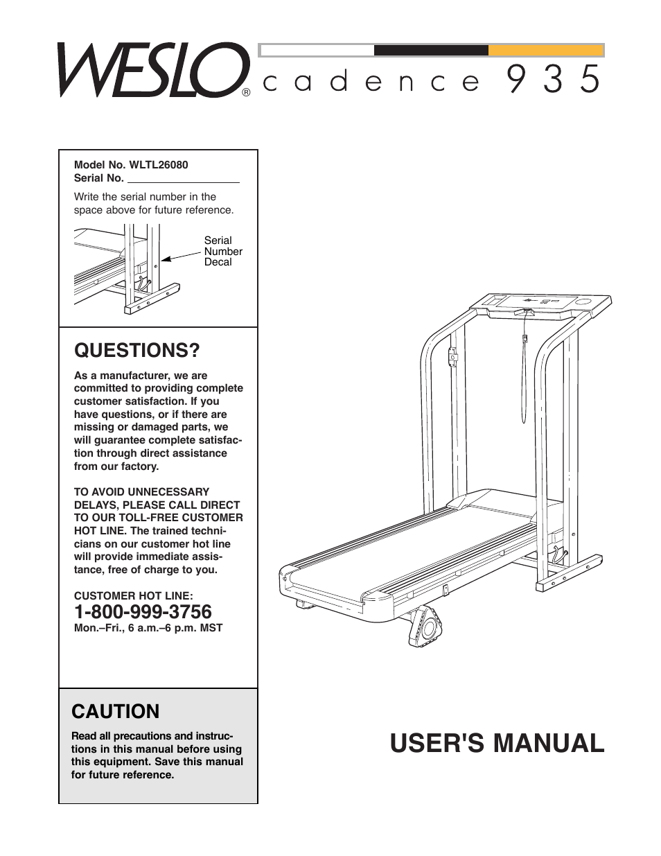 Weslo WLTL26080 User Manual | 18 pages