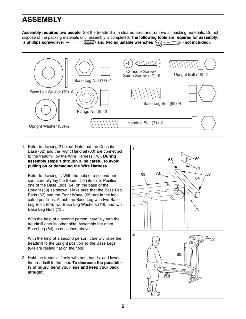 Assembly | Weslo WLTL26080 User Manual | Page 5 / 18