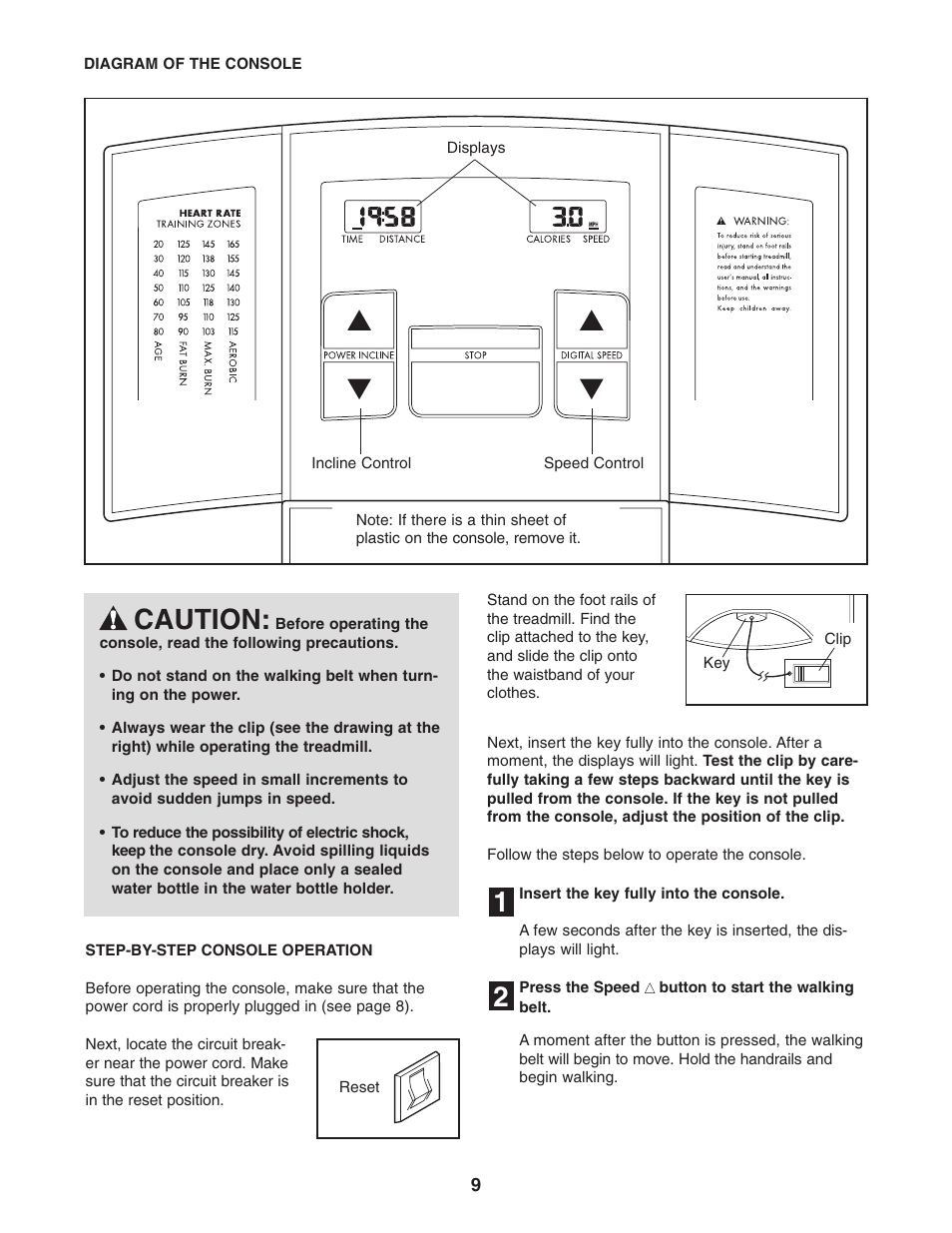 21 caution | Weslo Cadence 78s 831.295020 User Manual | Page 9 / 19
