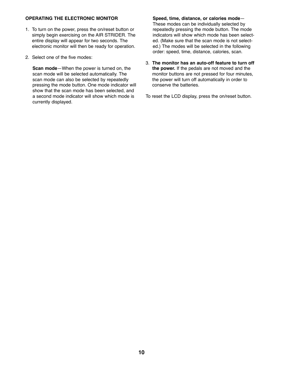 Weslo WLAW55078 User Manual | Page 10 / 16