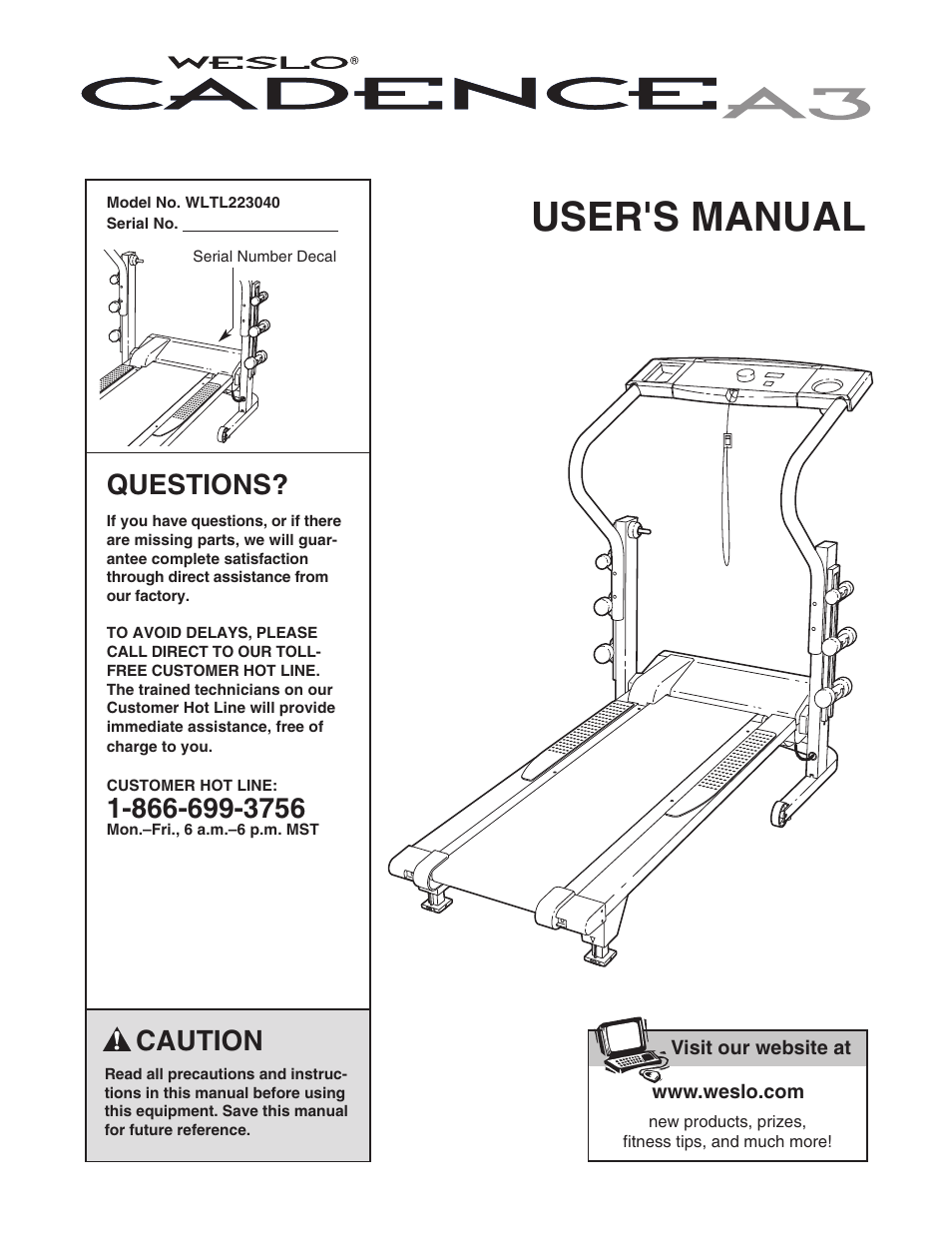 Weslo WLTL223040 User Manual | 22 pages
