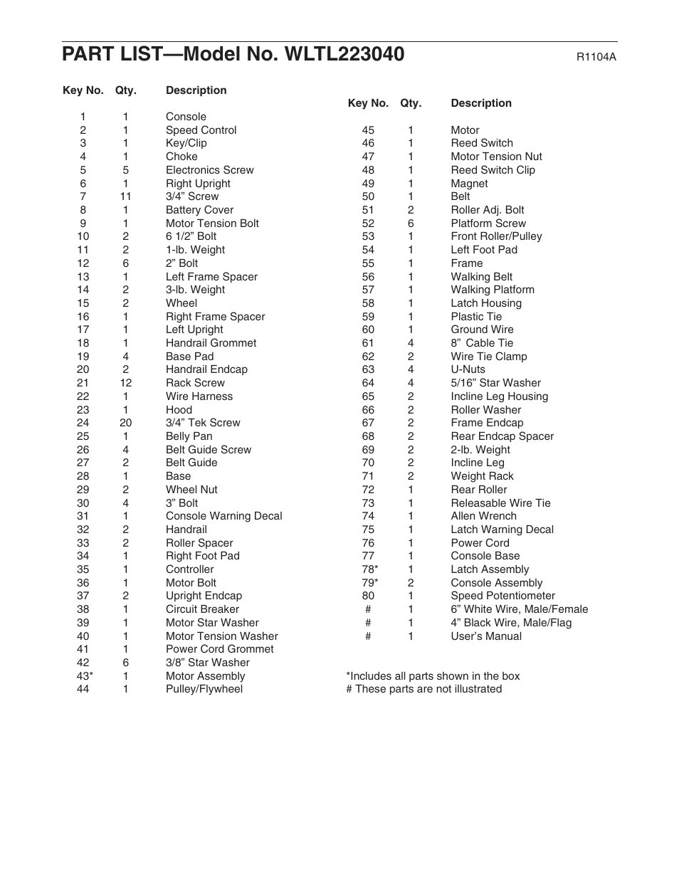 Weslo WLTL223040 User Manual | Page 20 / 22