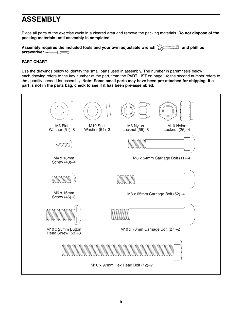 Assembly | Weslo WLEX14000 User Manual | Page 5 / 16