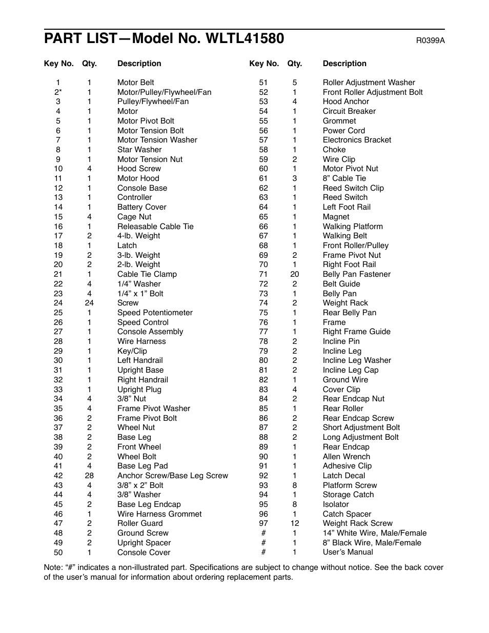 Weslo WLTL41580 User Manual | Page 16 / 18
