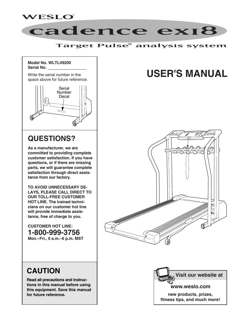 Weslo WLTL49200 User Manual | 18 pages