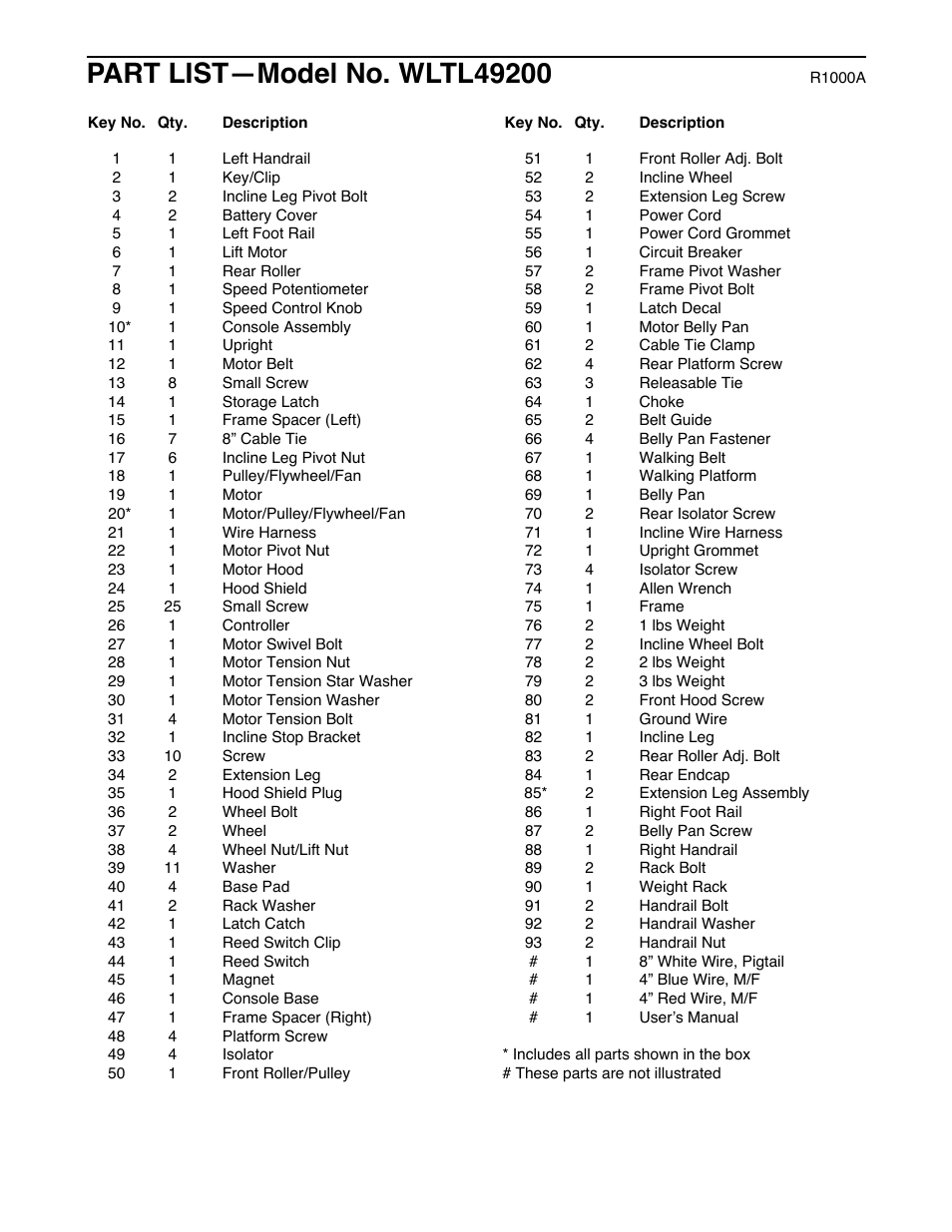 Weslo WLTL49200 User Manual | Page 16 / 18