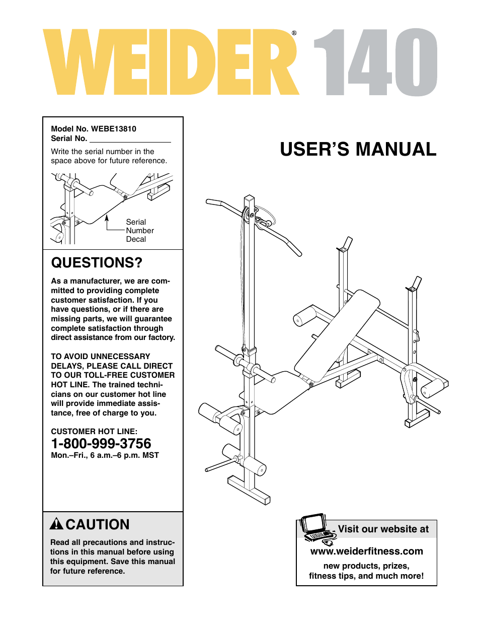 Weslo WEBE13810 User Manual | 16 pages