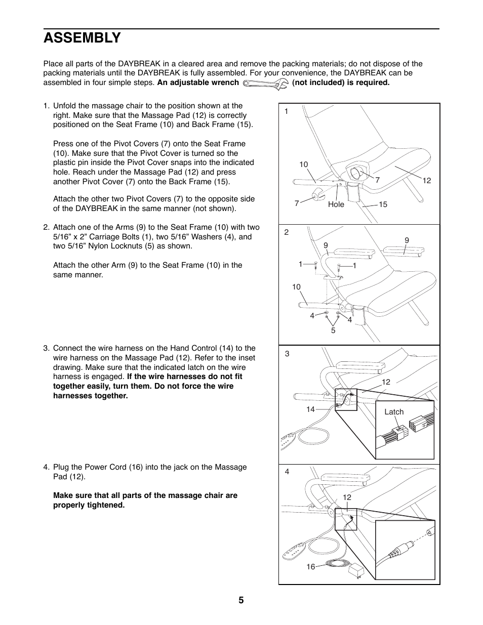 Assembly | Weslo QVRX10170 User Manual | Page 5 / 12