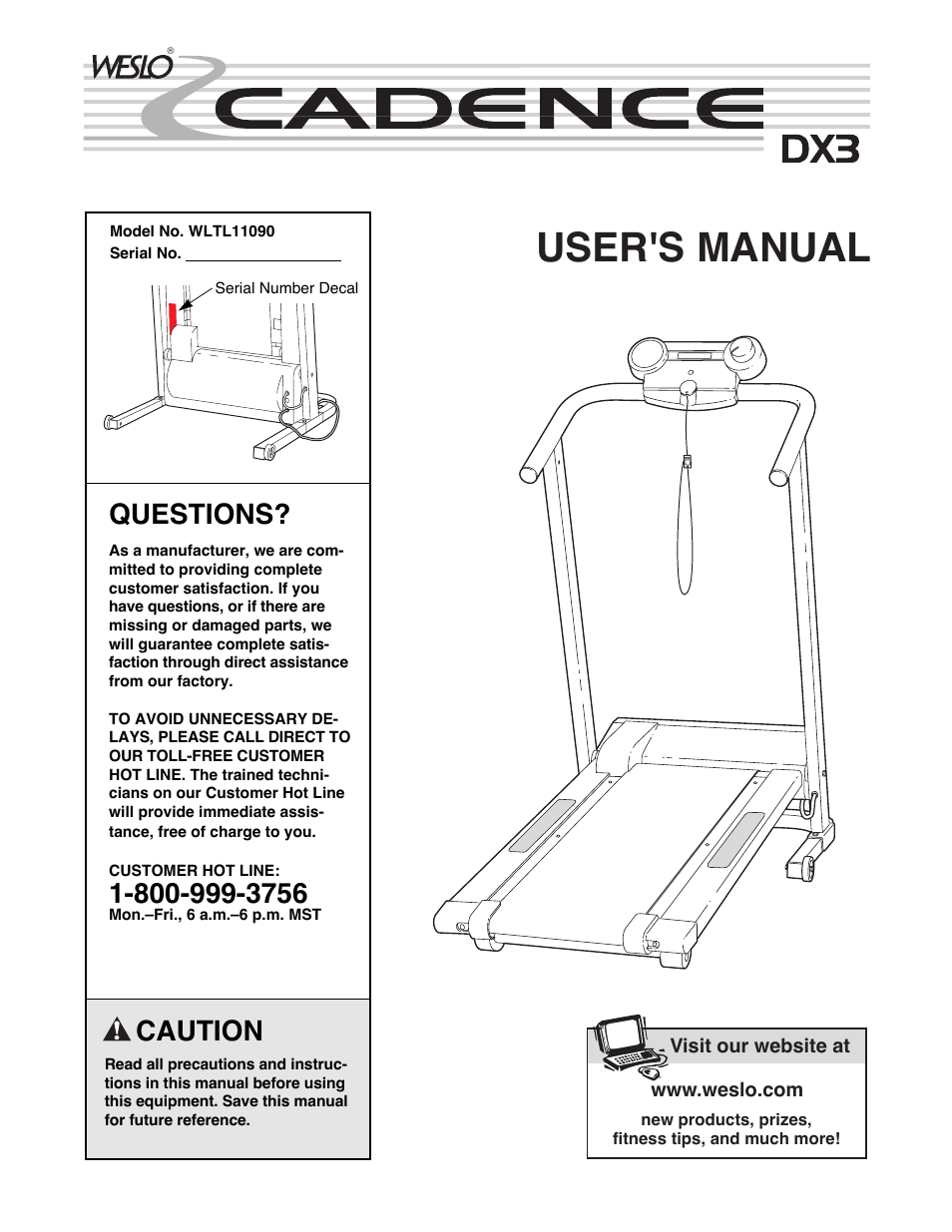 Weslo DX3 User Manual | 18 pages