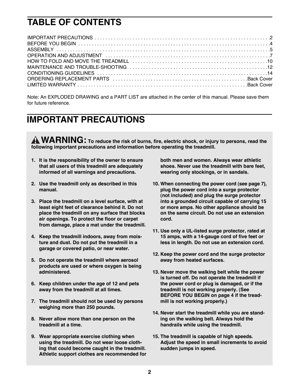 Weslo DX3 User Manual | Page 2 / 18