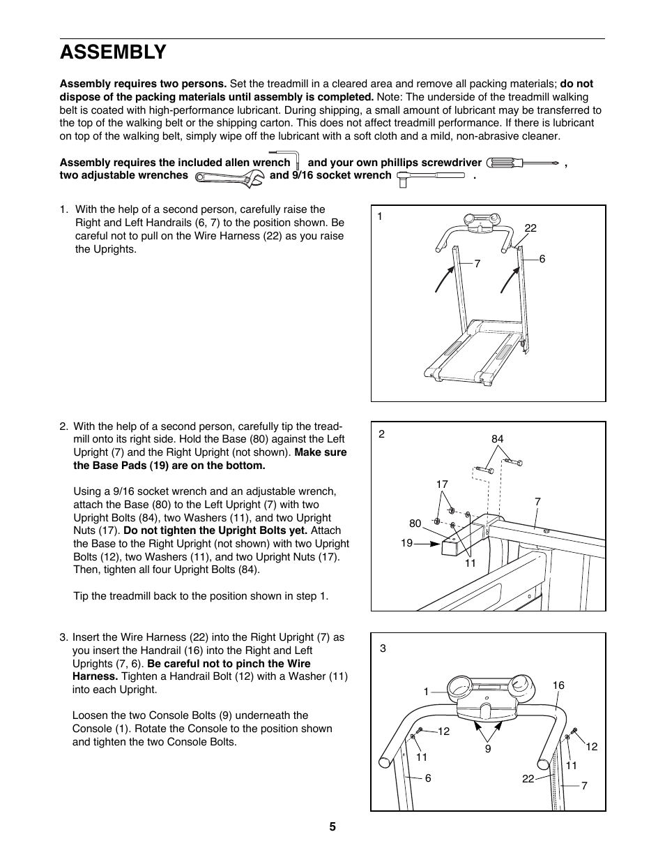 Assembly | Weslo DX3 User Manual | Page 5 / 18