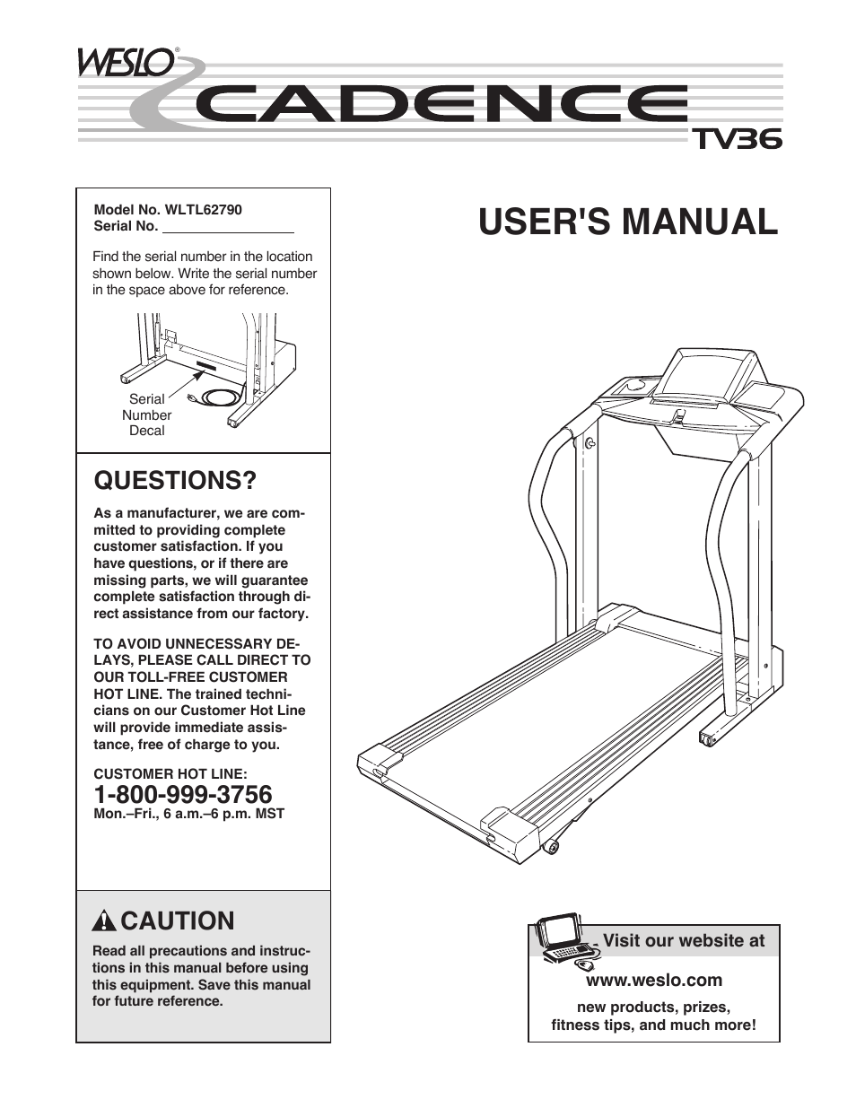 Weslo WLTL62790 User Manual | 26 pages