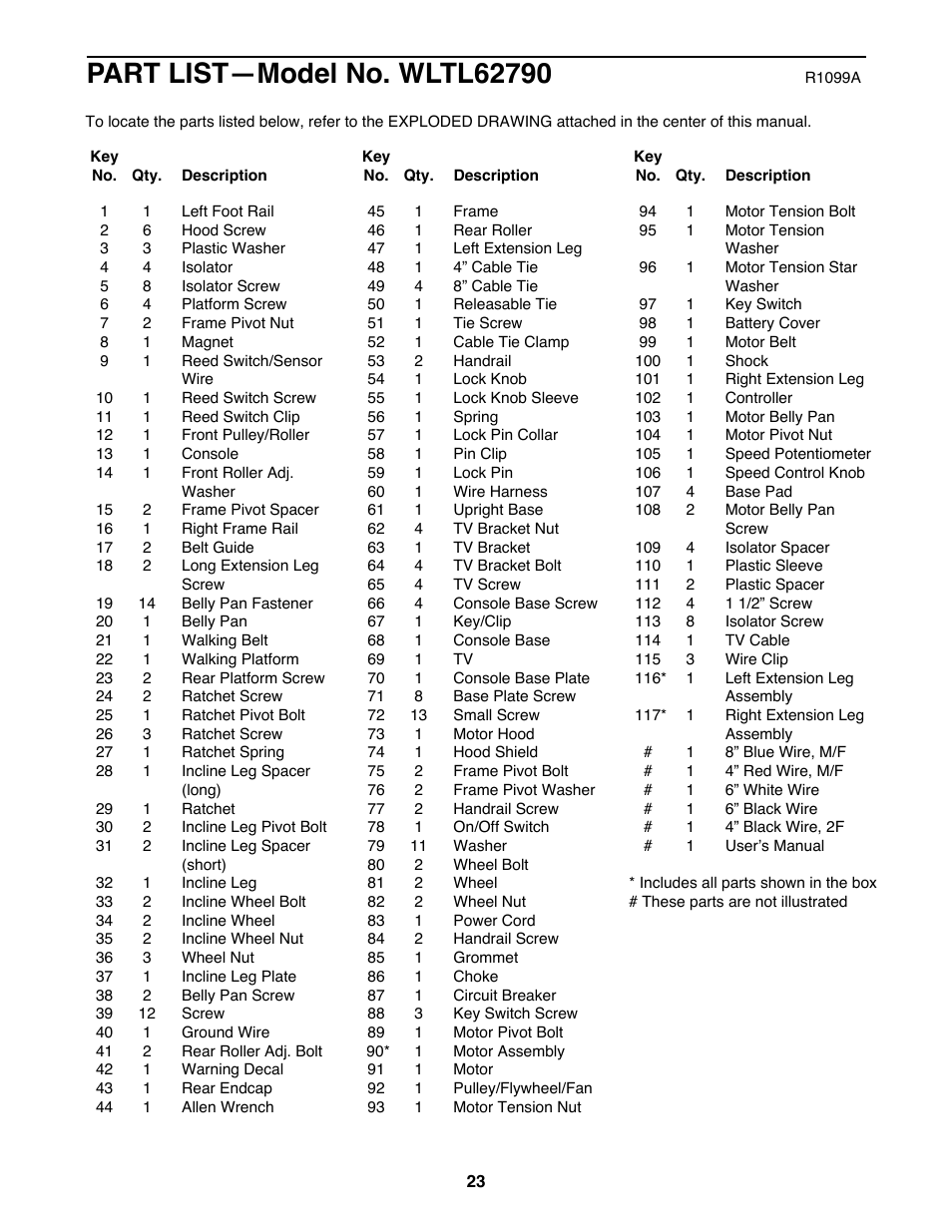 Weslo WLTL62790 User Manual | Page 23 / 26