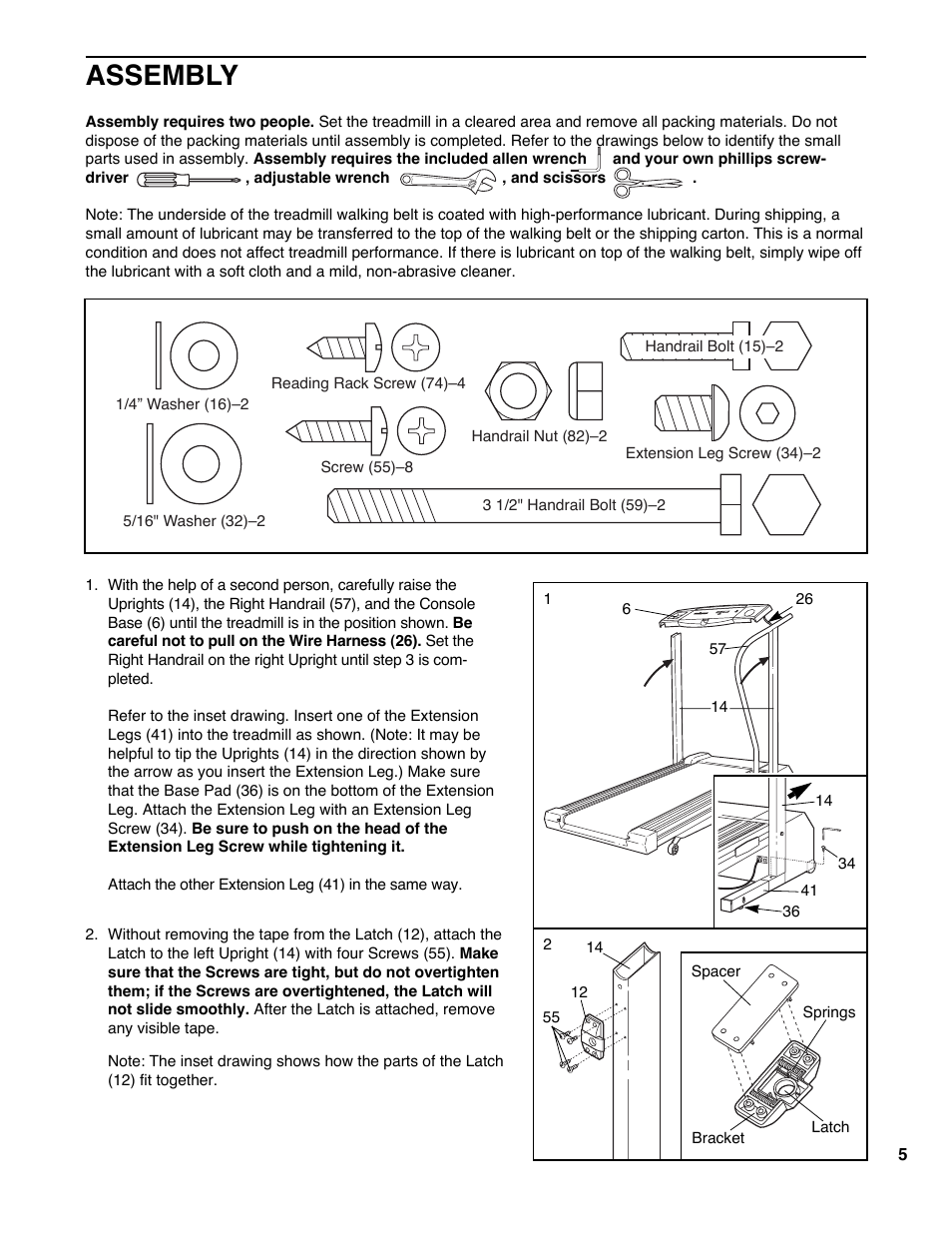 Assembly | Weslo Cadence DL40 User Manual | Page 5 / 18