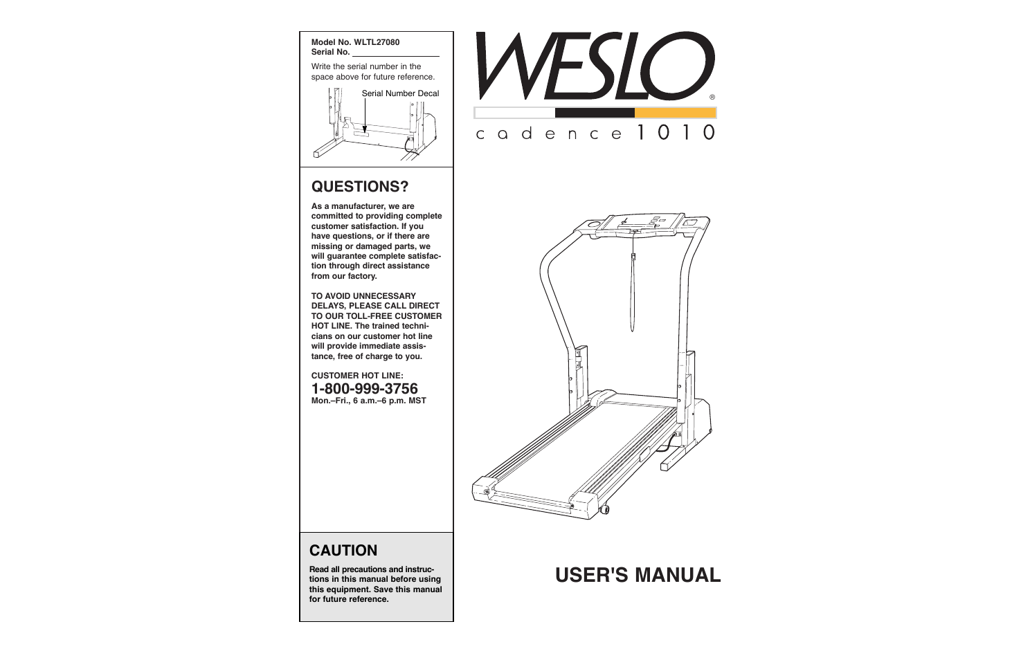 Weslo WLTL27080 User Manual | 18 pages