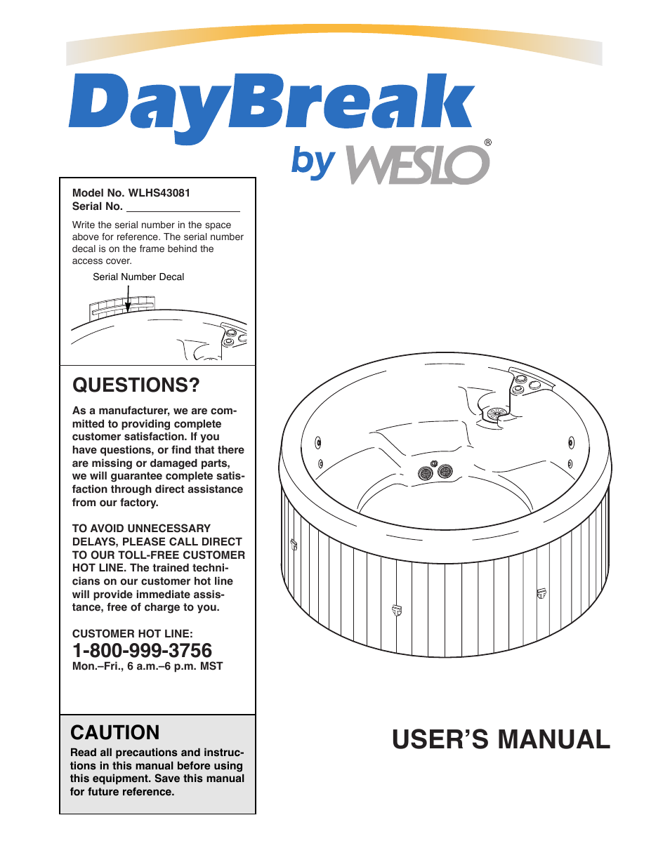 Weslo Daybreak 408 WLHS43081 User Manual | 20 pages