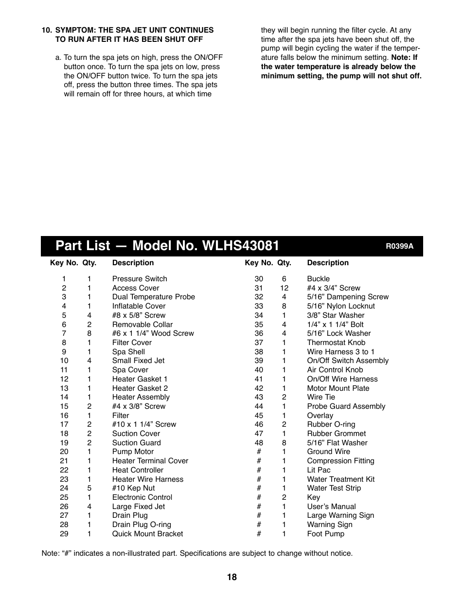 Weslo Daybreak 408 WLHS43081 User Manual | Page 18 / 20