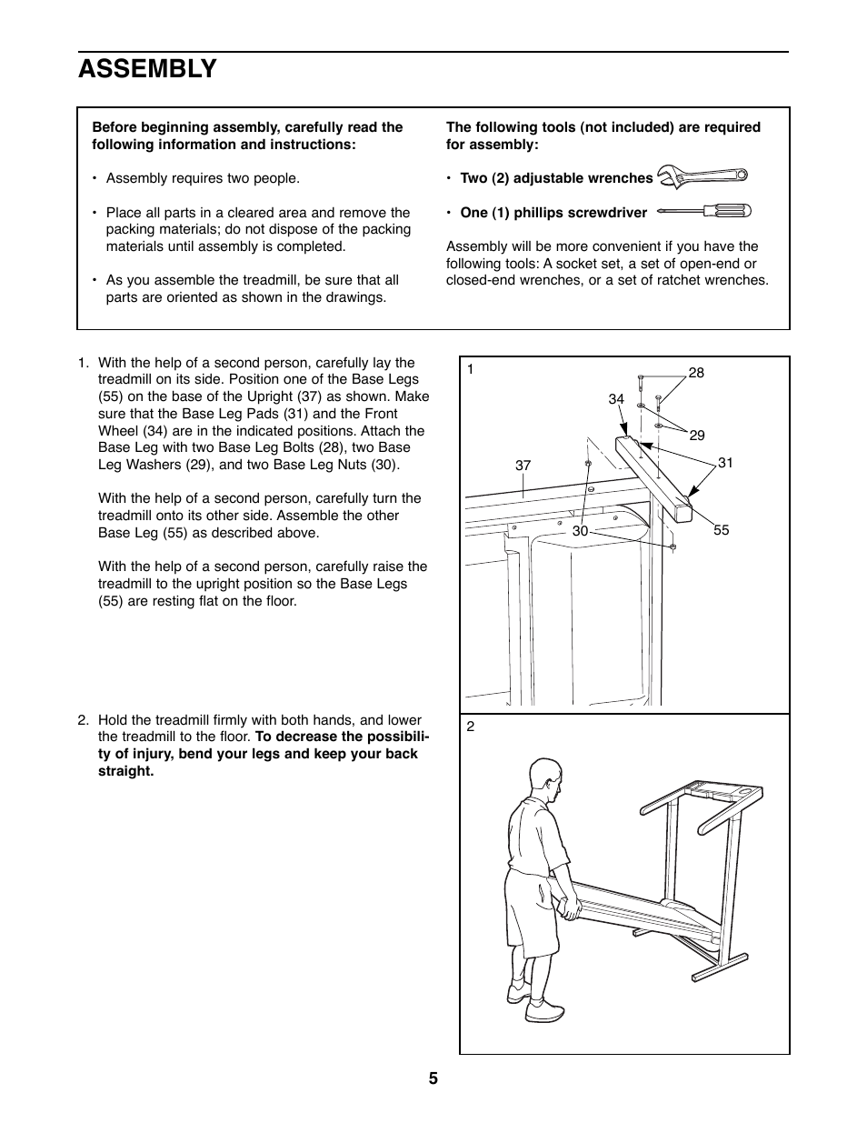 Assembly | Weslo 925 User Manual | Page 5 / 18