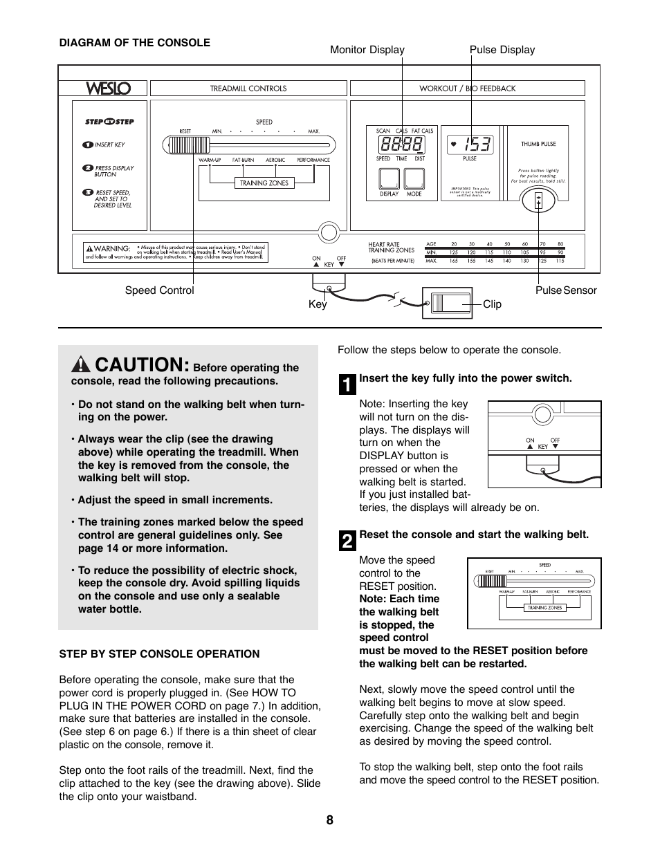 21 caution | Weslo 925 User Manual | Page 8 / 18