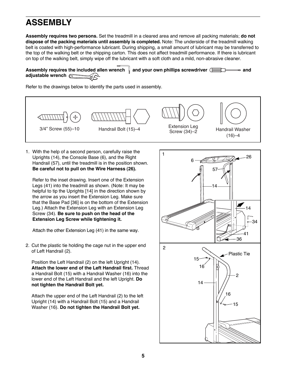 Assembly | Weslo WLTL22190 User Manual | Page 5 / 18
