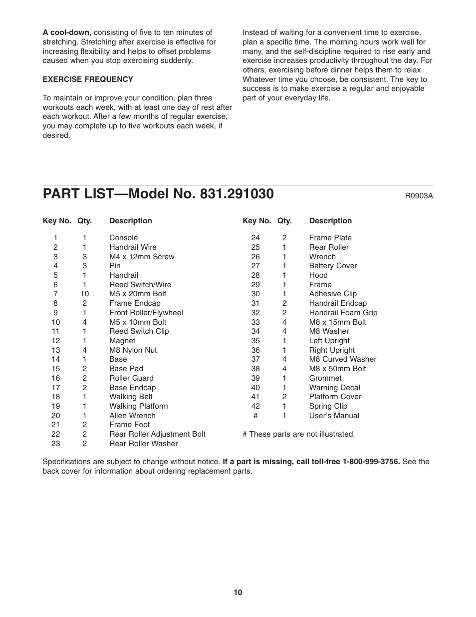 Weslo 831.291030 User Manual | Page 10 / 12