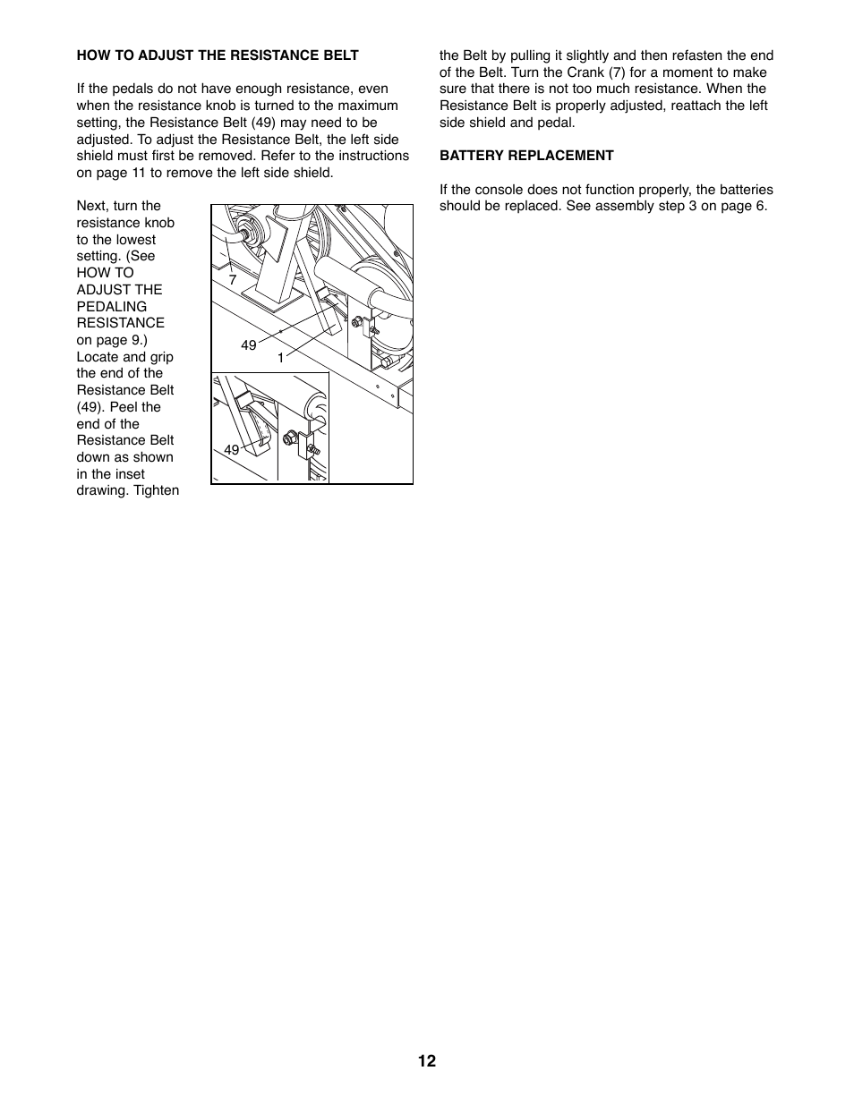 Weslo WLEX27180 User Manual | Page 12 / 16