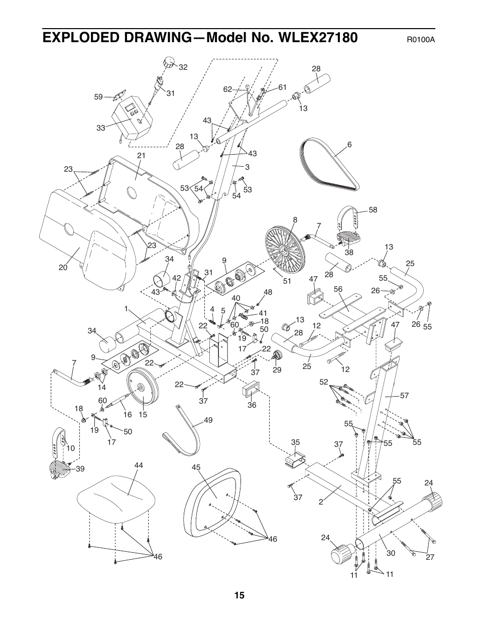 Weslo WLEX27180 User Manual | Page 15 / 16