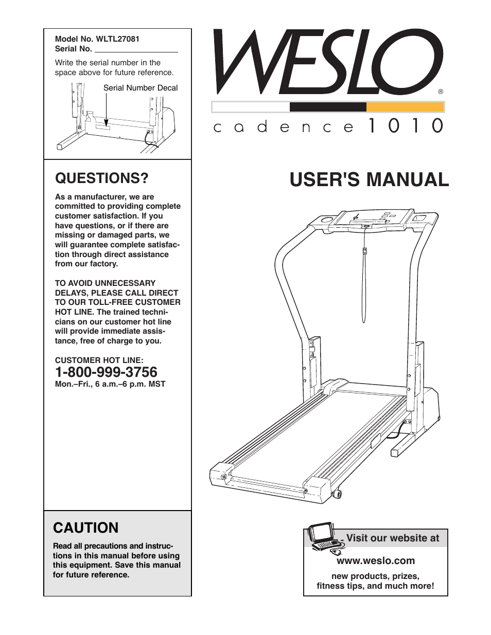 Weslo WLTL27081 User Manual | 18 pages