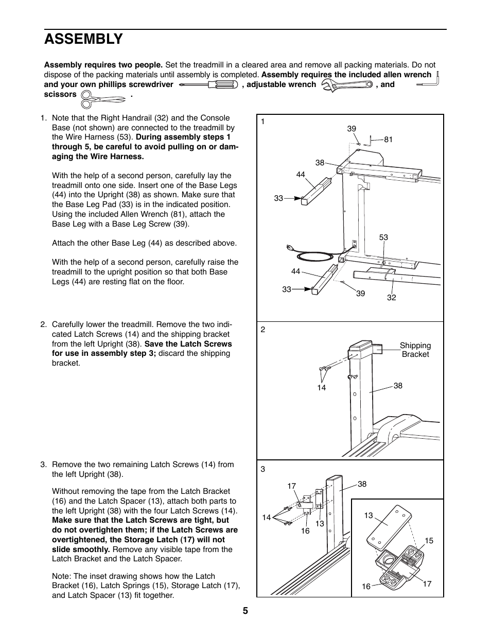 Assembly | Weslo WLTL27081 User Manual | Page 5 / 18