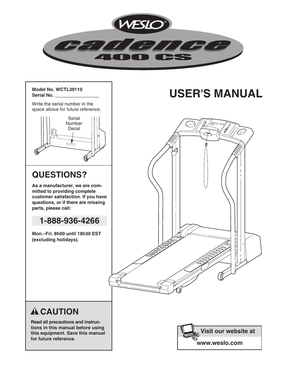 Weslo WCTL39110 User Manual | 19 pages