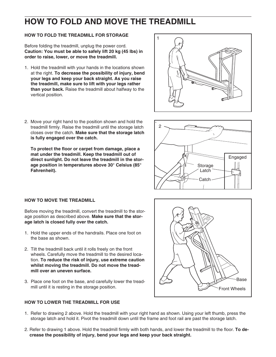 How to fold and move the treadmill | Weslo WCTL39110 User Manual | Page 11 / 19