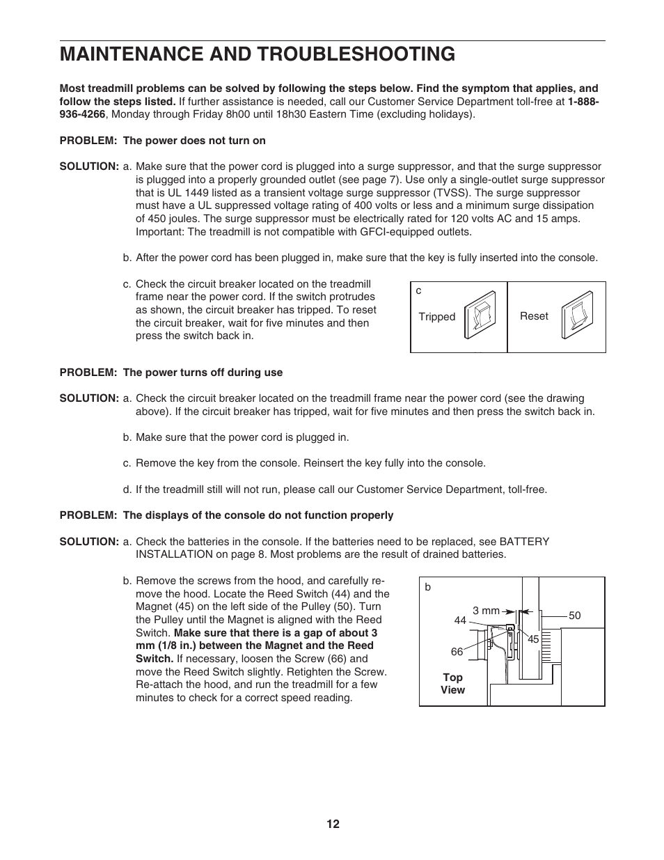 Maintenance and troubleshooting | Weslo WCTL39110 User Manual | Page 12 / 19
