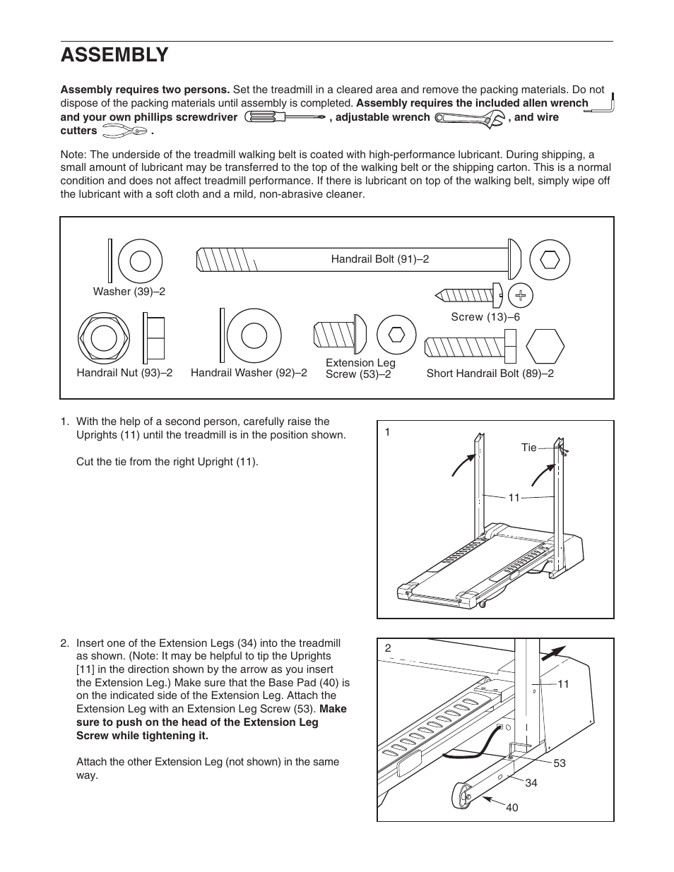 Assembly | Weslo WCTL39110 User Manual | Page 5 / 19