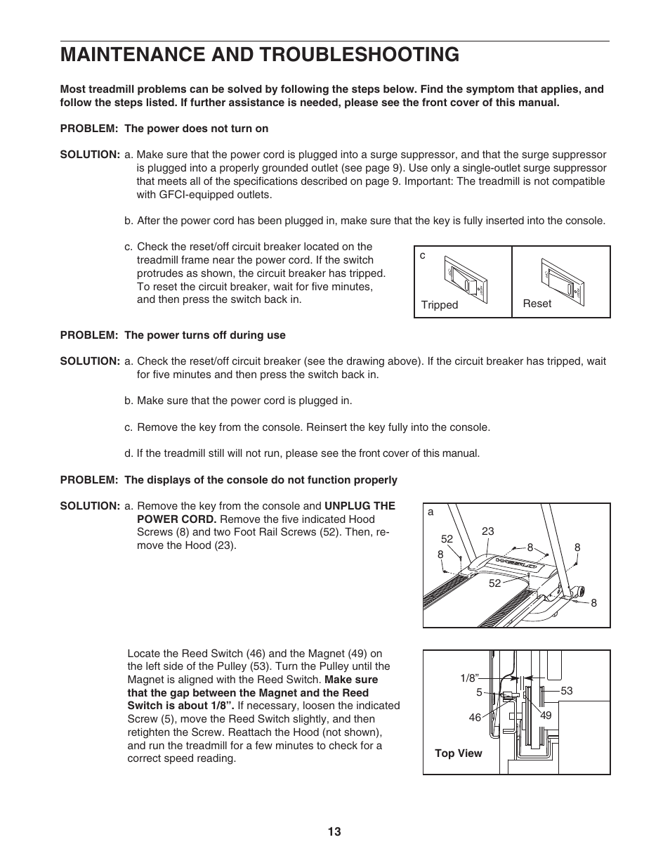 Maintenance and troubleshooting | Weslo WLTL19306.0 User Manual | Page 13 / 19