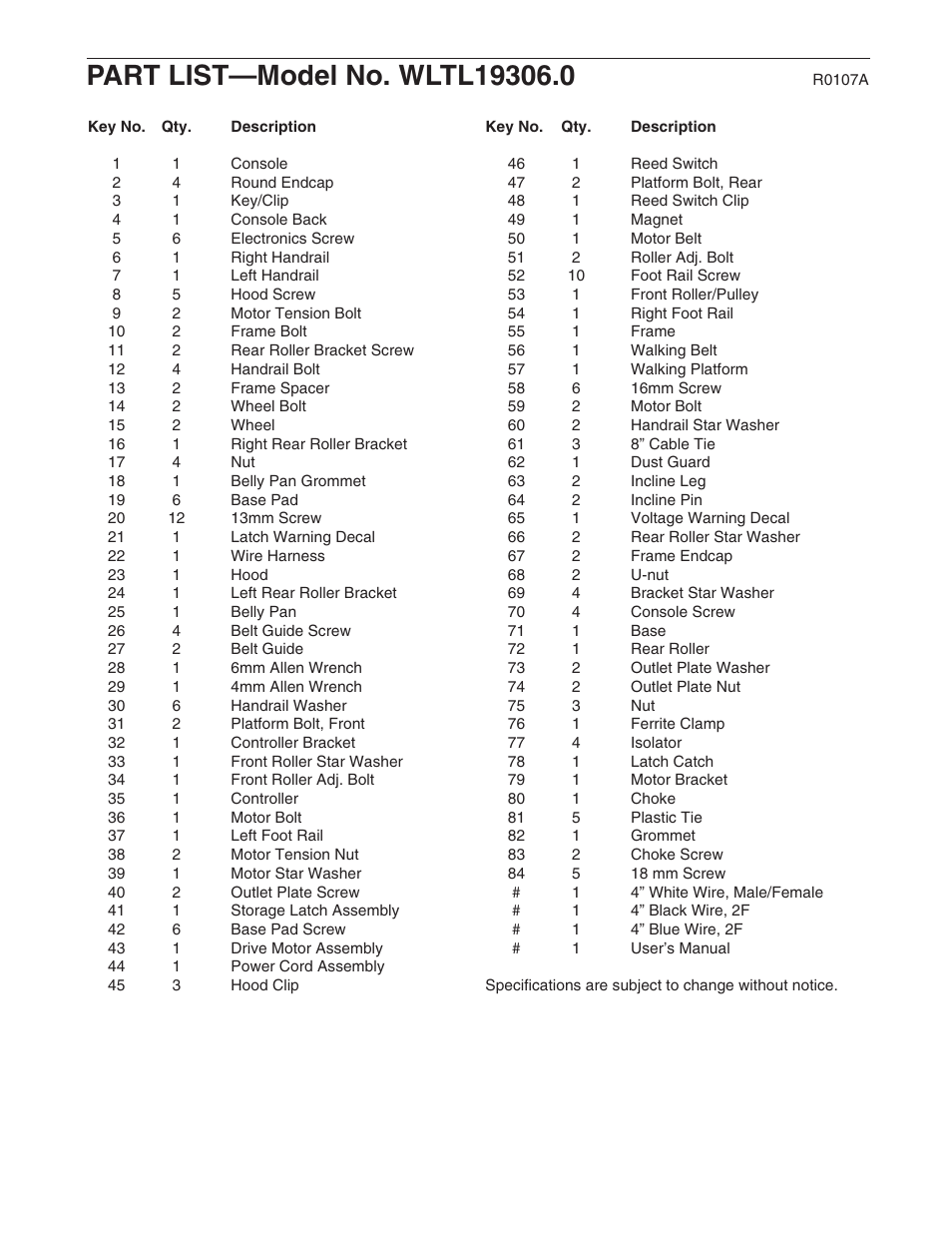 Weslo WLTL19306.0 User Manual | Page 17 / 19