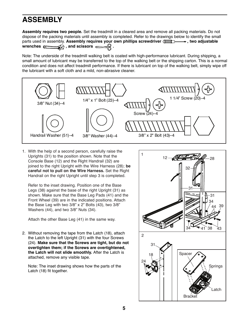 Assembly | Weslo WLTL24090 User Manual | Page 5 / 18