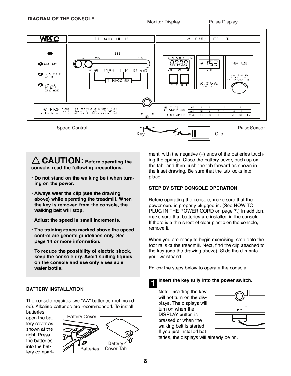 1caution | Weslo WLTL24090 User Manual | Page 8 / 18