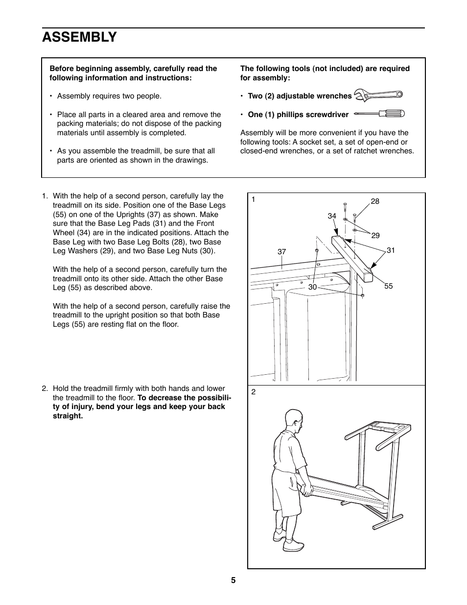 Assembly | Weslo 925925 User Manual | Page 5 / 18